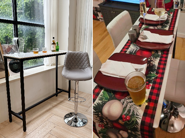 FATIVO Tavolo da bar per la casa Tavolo Bar Alto da Cucina Marmo Rettangolare Bancone Bar Consolle