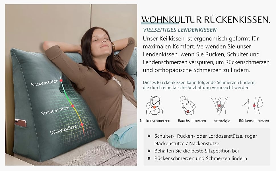 Rückenkissen Rückenlehne Lesekissen