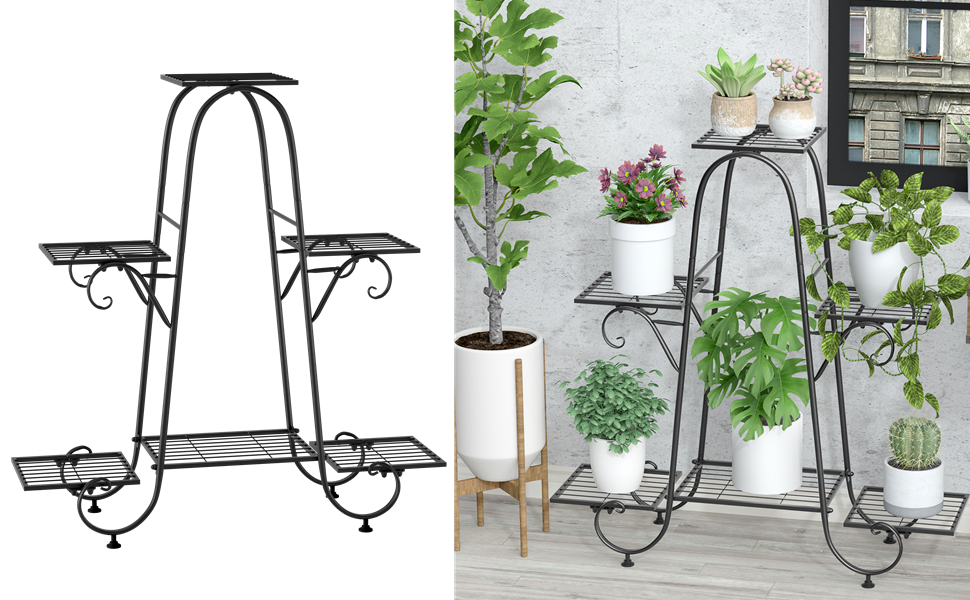 Pflanzenregal Metall Blumenständer draußen, Blumenregal outdoor 6