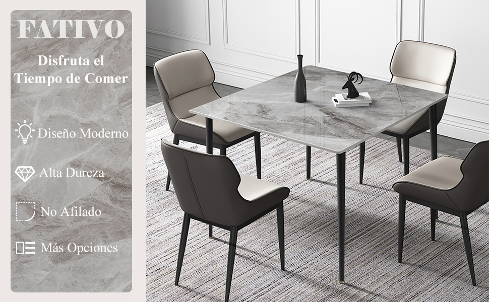 mesa comedor marmol cocina cuadrada