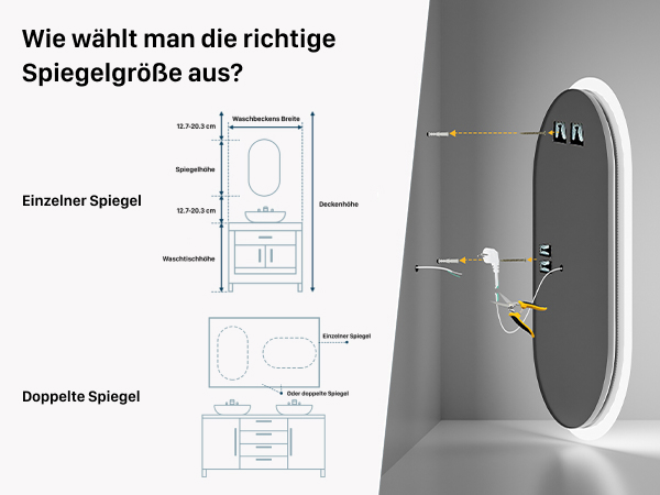 wie montieren Sie LUVODI Badspiegel