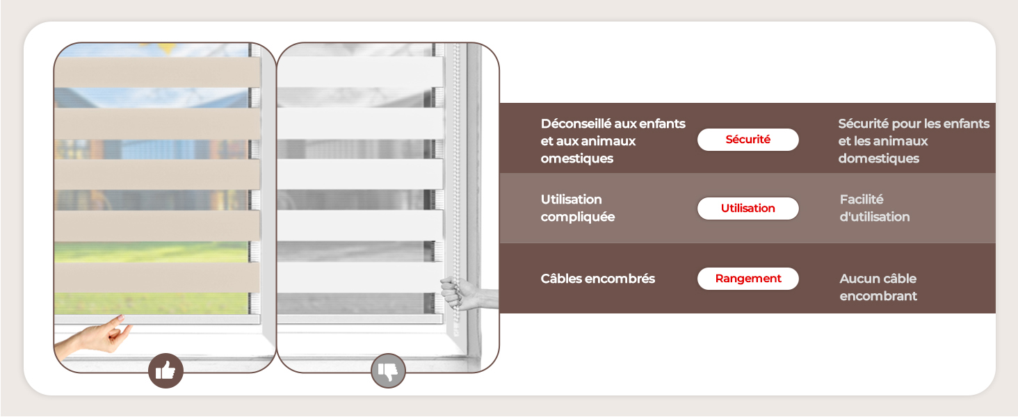 Illustration technique montrant plusieurs vues et configurations de ce qui semble être un guide d'assemblage ou d'installation du produit avec des flèches et des sections.