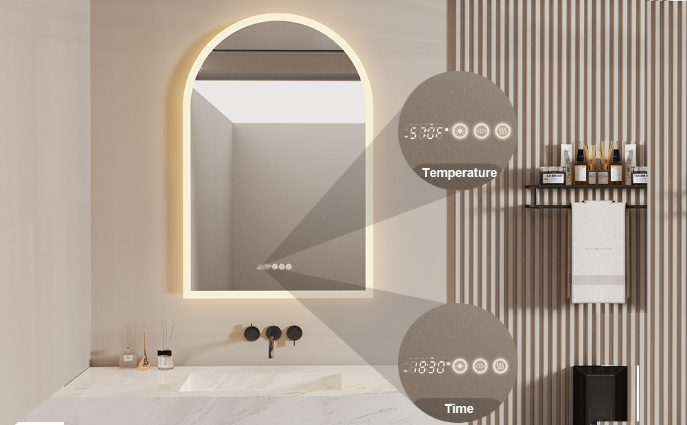 LUVODI MIROIR SALLE DE BAIN LED OVALE MURAL