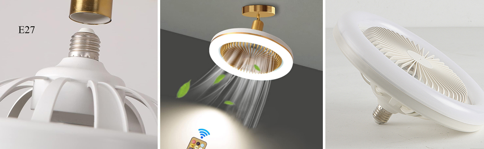 Small and quiet ceiling fan with LED lighting
