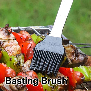 Pinceau à badigeonner à poils noirs pour appliquer la sauce sur la viande et les légumes grillés sur un barbecue