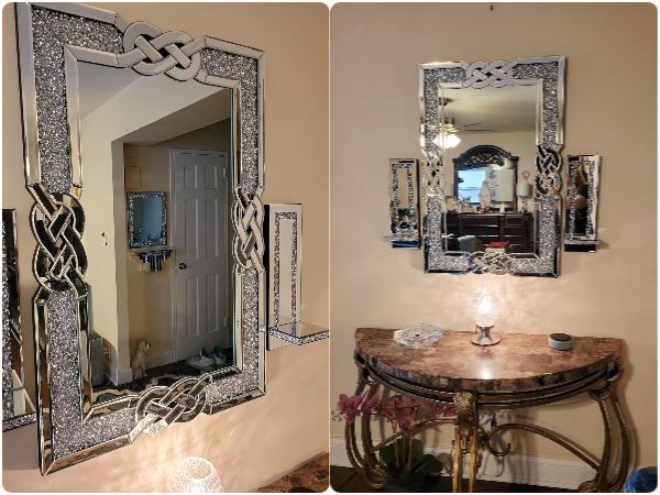ARTLOGE Grande Specchio Decorativo da Parete Lungo Moderno Argento 120x60cm