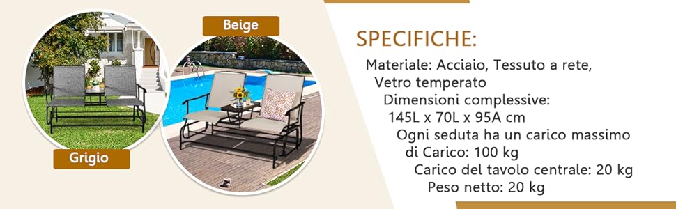 Panchina Da Esterno COSTWAY In HDPE - Resistente, Comoda E Senza Manutenzione - Foto 5