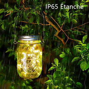 Conception Étanche La lampe de jardin solaire adopte une conception étanche IP65 et le joint en silicone blanc sur le goulot de la bouteille peut être efficacement étanche. N'hésitez donc pas à l'utiliser sous la pluie et la neige. De plus, veuillez noter que l'utilisation de lampes solaires en acier inoxydable peut retarder la rouille, mais cela ne signifie pas que la rouille ne sera jamais rouillée.