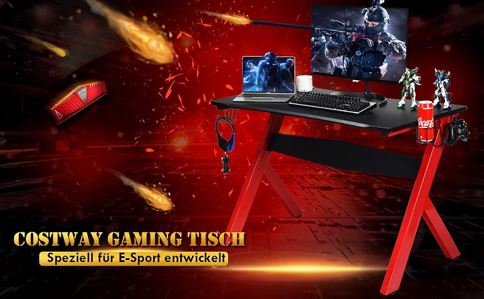 gamingschreibtisch gamingschreibtisch computertisch homeoffice schreibtisch ergonomischer