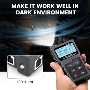 Noyafa Testeur de Tension et de Courant PoE con tester del cavo LCD con funzione POE