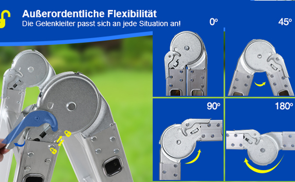 Échelle multifonction 7 en 1 en aluminium 4 x 4 - 470 cm