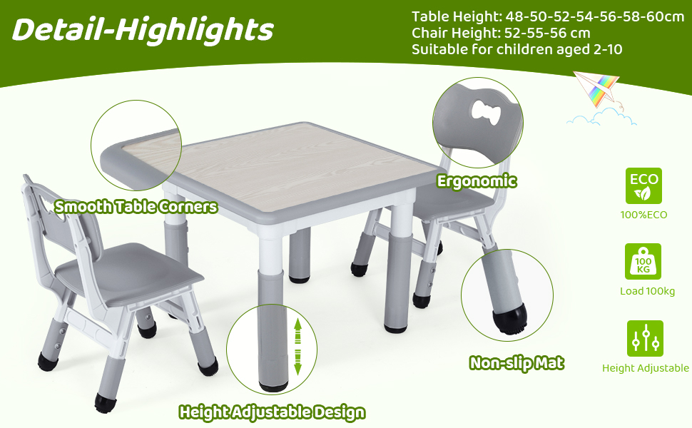Table pour enfant avec 4 chaises