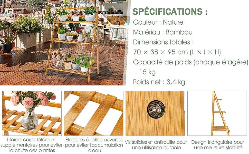 Support pour Plantes en Bambou