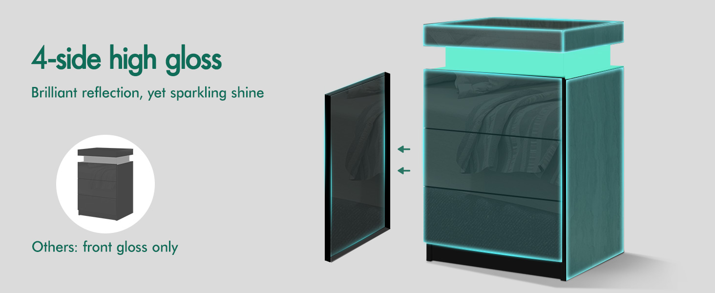 ELFORDSON LED Bedside Tables