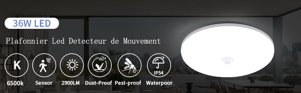 plafonnier led detecteur de mouvement