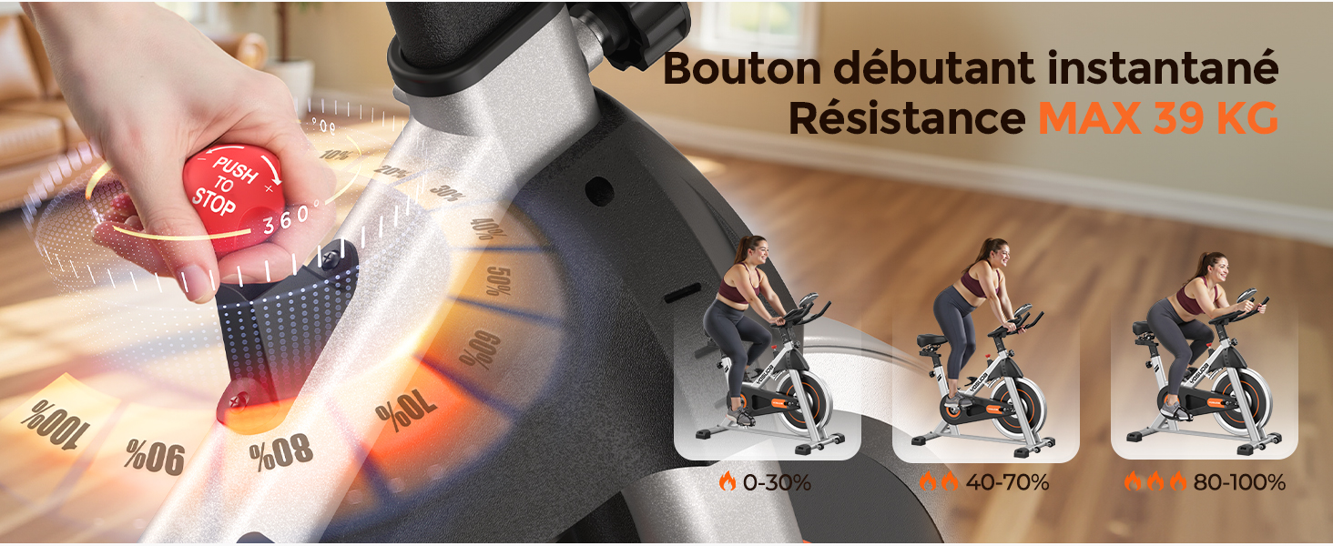 Le texte indique « bouton débutant instantané résistance ». Plusieurs vues d'un bouton rouge ou d'un dispositif de commande avec des formes angulaires affichées sous différents angles.