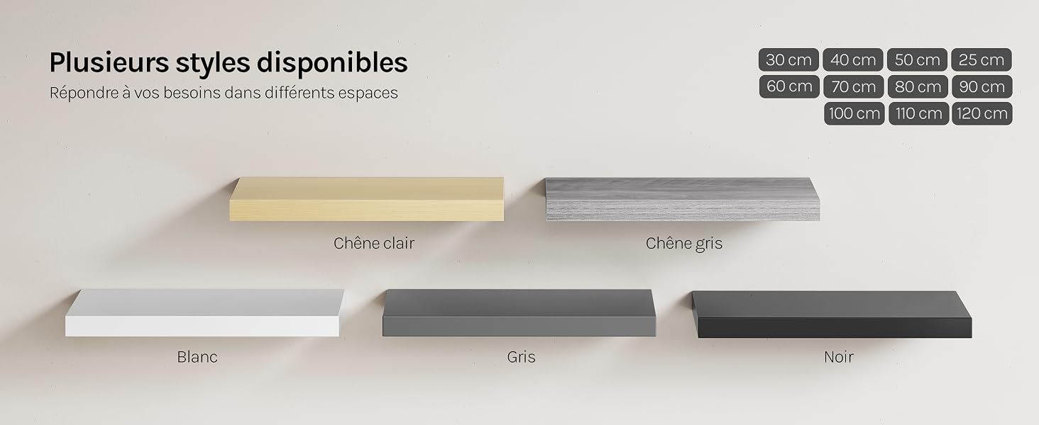 Le texte indique « Plusieurs styles disponibles », suivi d'un schéma technique montrant les spécifications dimensionnelles des systèmes de montage de panneaux de verre.