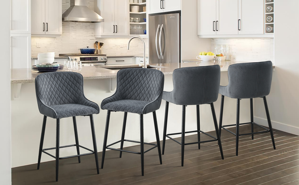  High Back barstool with metal legs 