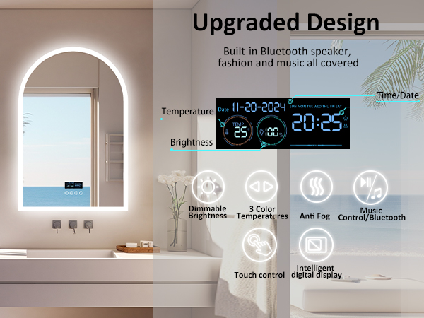 specchio bluetooth bagno musica specchio retroilluminato bagno specchio ovale  specchio smart