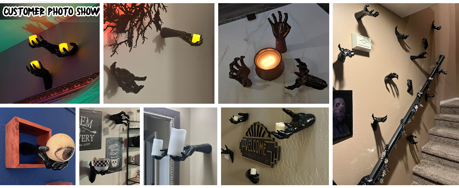 Arte de pared de Halloween, decoraciones colgantes de Halloween, manos espeluznantes, manos de Halloween