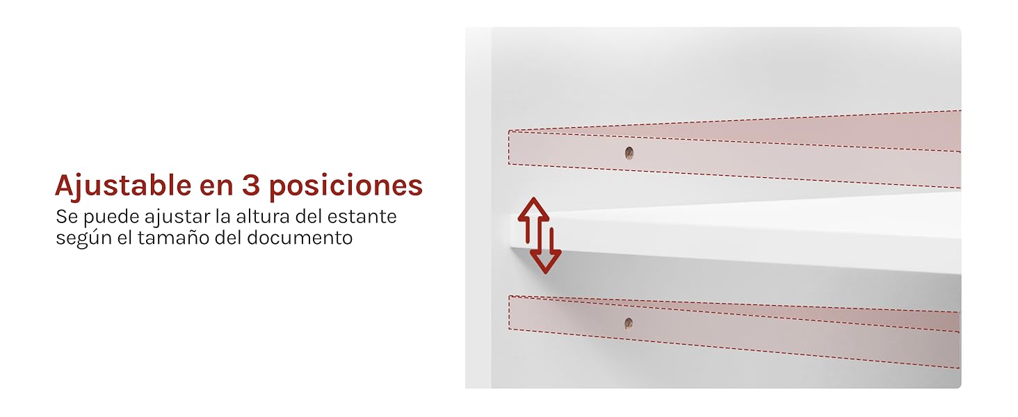 Banda elástica blanca con costuras y marcas rojas. El texto indica que es ajustable en 3