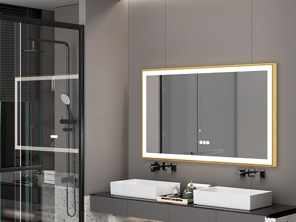 LUVODI SPECCHIO BAGNO CON FRONTALE LUCE LED LUSSO DECORATIVO CASA