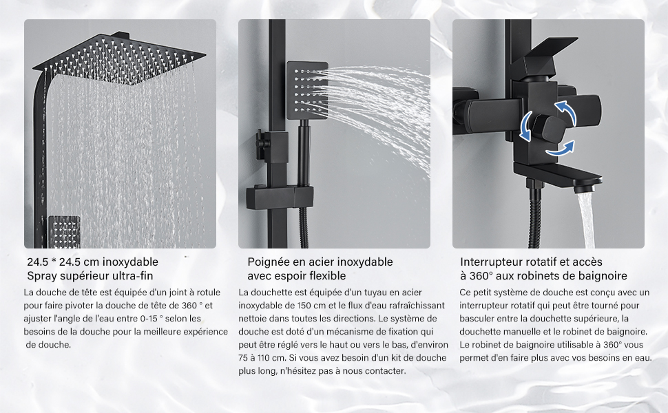 Colonne de Douche Noir