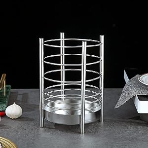 Pots à Ustensiles En Acier Inoxydable Argent