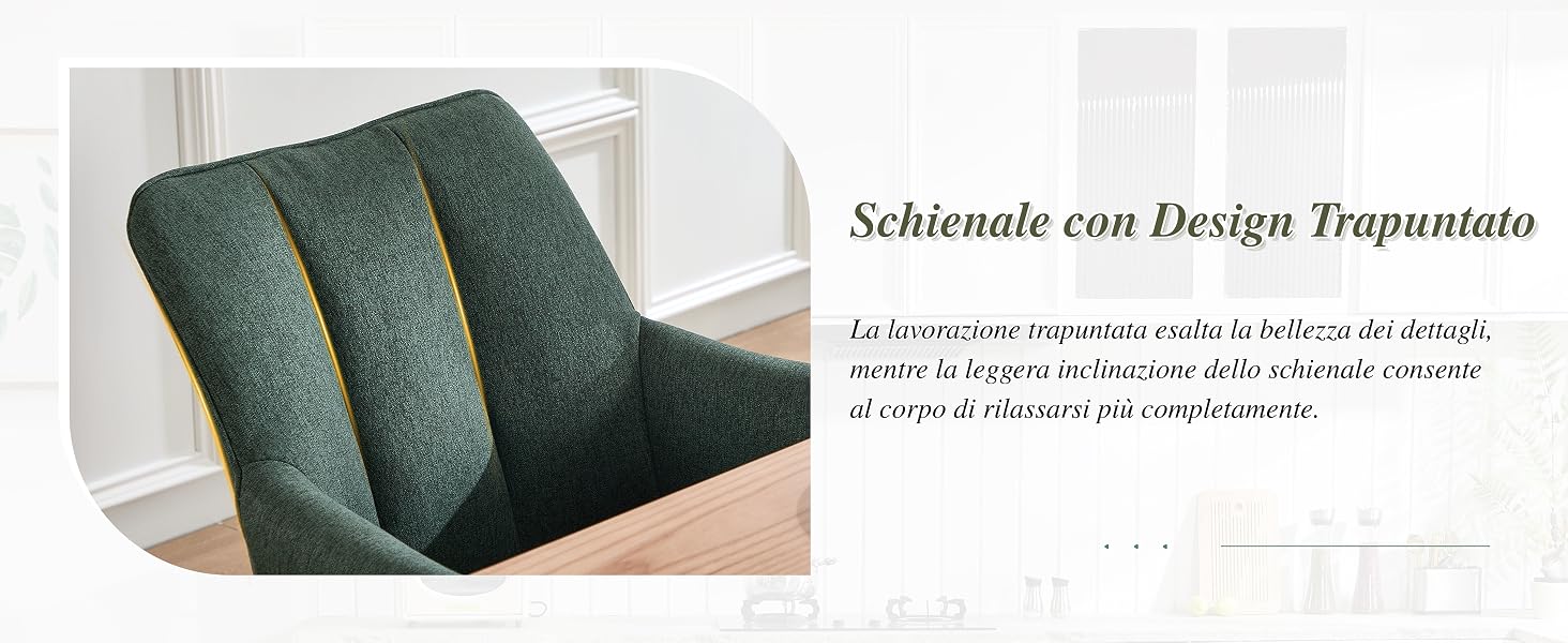 Il testo recita «Schicando con Design Traumauto». Campione di tessuto o materiale testurizzato di colore verde scuro con leggere variazioni del motivo.