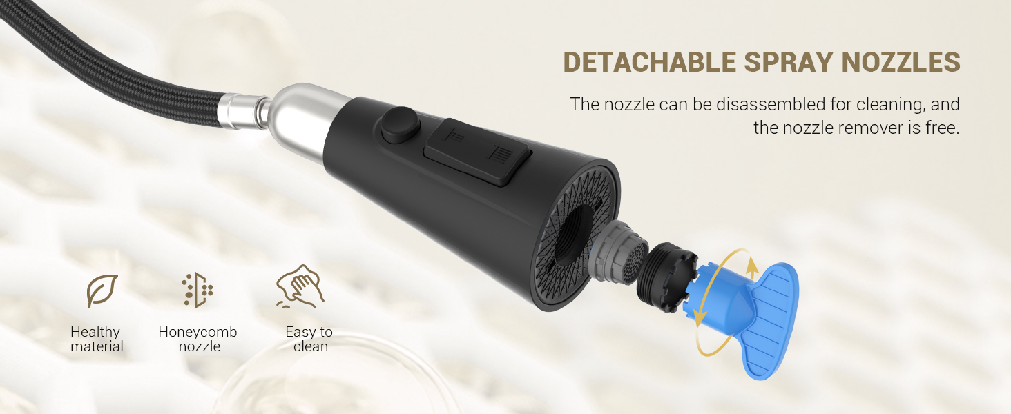 360° Swivel High Arc Stainless Steel 3 Spray Mode Kitchen Faucet