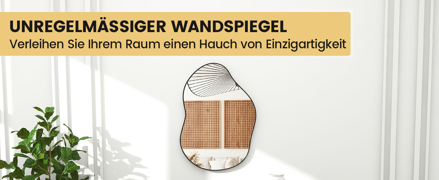 unregelmäßiger Wandspiegel