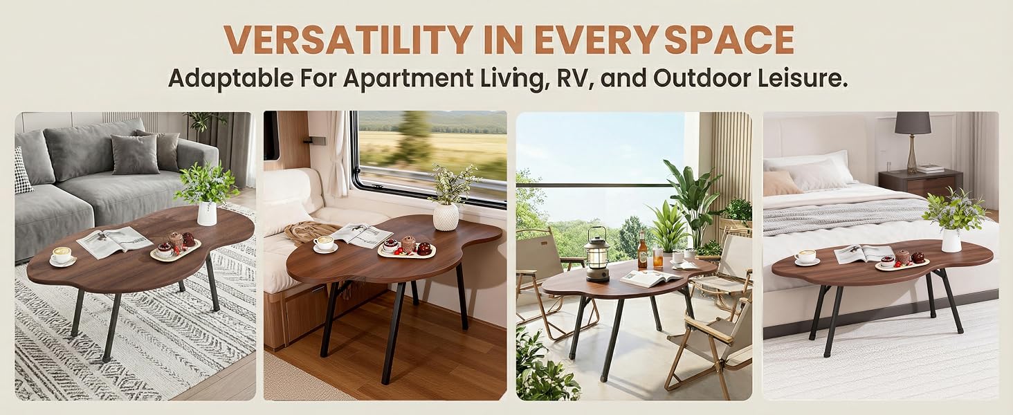 foldable coffee table for small spaces,living room,patio,bedroom,entryway,RV or outdoor leisure