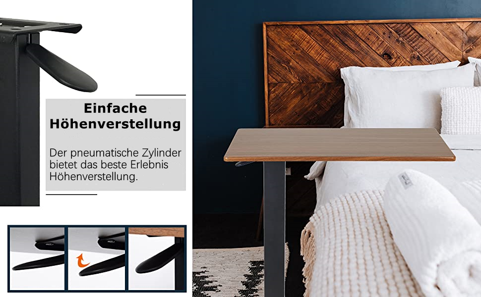Laptoptisch Betttisch mit Rollen