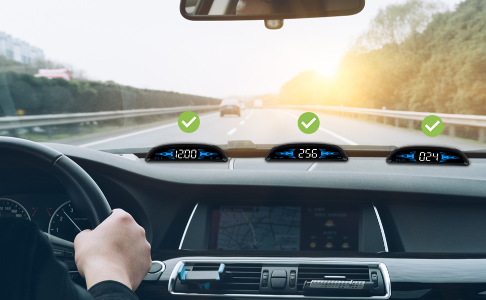 Head-Up Display Tachimetro GPS Auto Digitale Display di velocità HUD