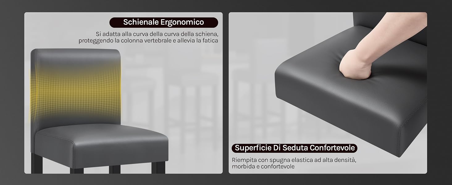 Serie di immagini che mostrano schiuma o materiale di imbottitura nero, con viste ravvicinate della trama e dello spessore.
