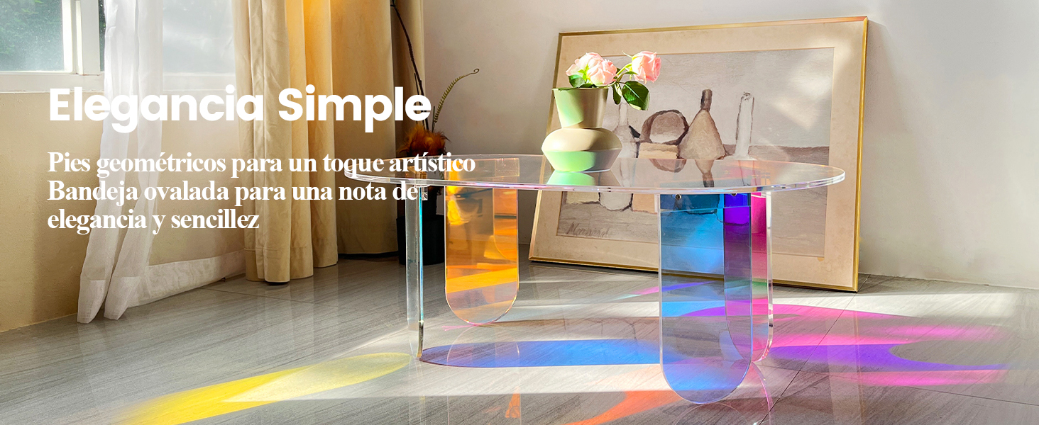 Mesa de centro ovalada, muebles de salón de diseño moderno acíclico