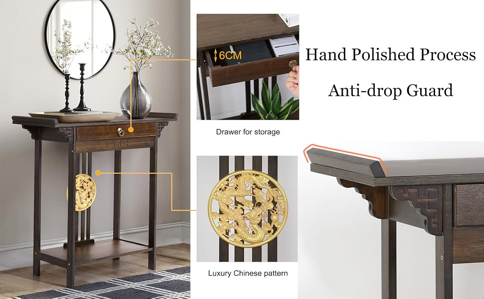 table console avec tiroir