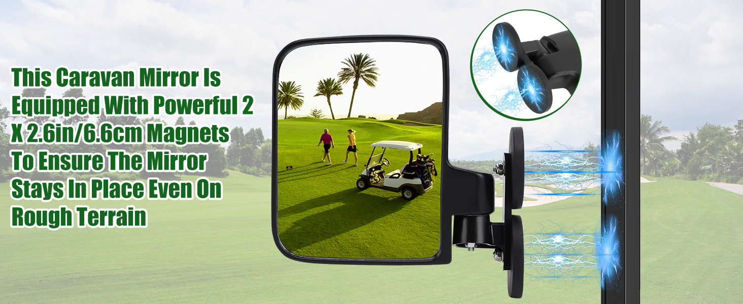 Adjustable Magnetic Cart Side View Mirrors
