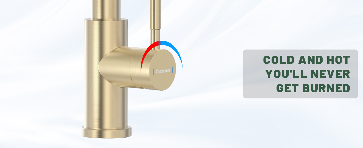 DAYONE Gold Kitchen Mixer Tap with Pull Out Spray