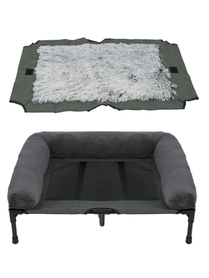 lit de camp pour chien sureleve surélevé dehoussable 30kg 110cm l xl grand grande taille m s moyen