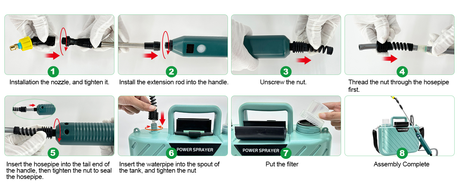 DOUBFIVSY 5L Polverisierer à AutoPump-Druckpumpe, elektrischer Pflanzenzerstäuber
