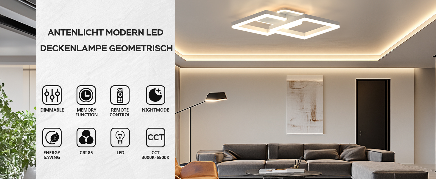 40W Wohnzimmerlampe mit Fernbedienung