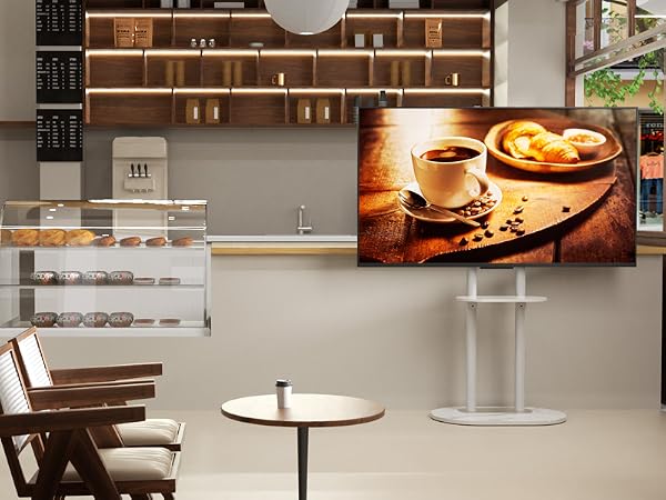 UNHO Supporto TV da Pavimento Bianco per 40-75 Pollici 