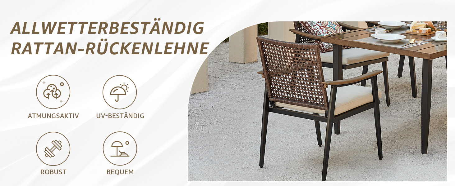 Rattanstuhl Set Bild 2