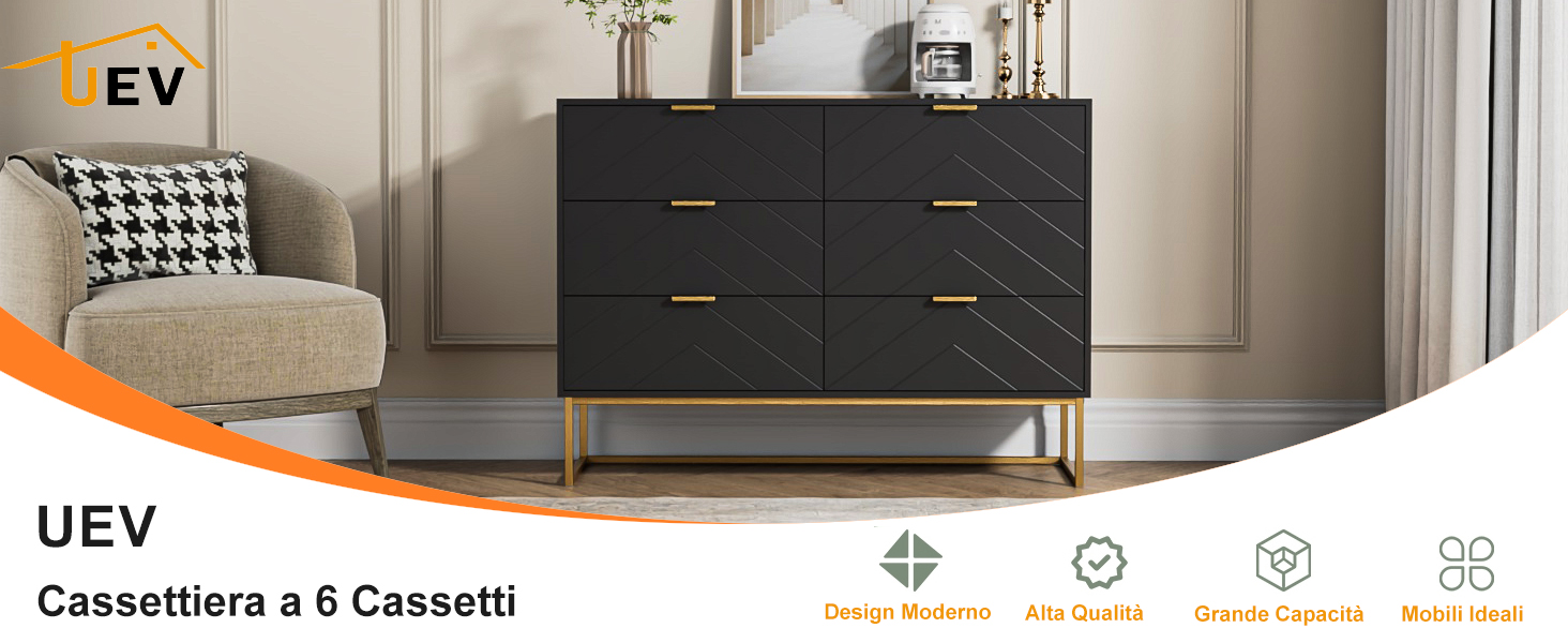 cassettiera a 6 cassetti