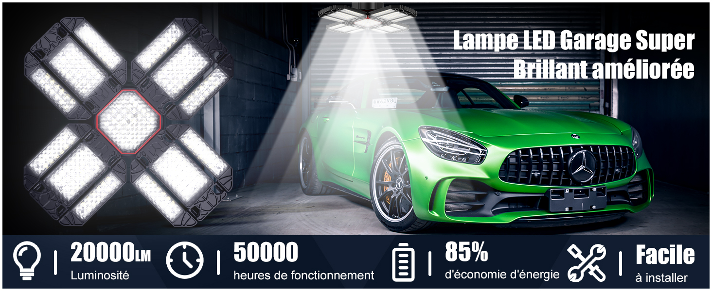 Lampada da officina a LED da 200 W per illuminazione da garage