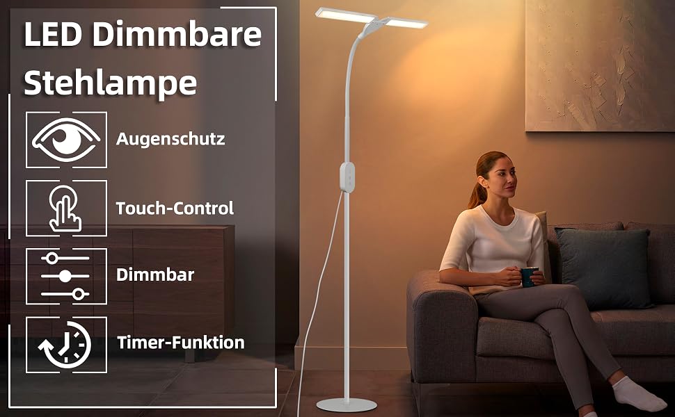 LED Stehlampe dimmbar