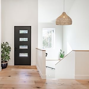 Rattan Ceiling Lamp hanging in Hallway