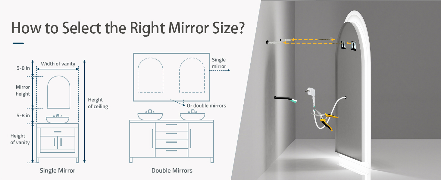 LUVODI Specchio da Bagno con LED
