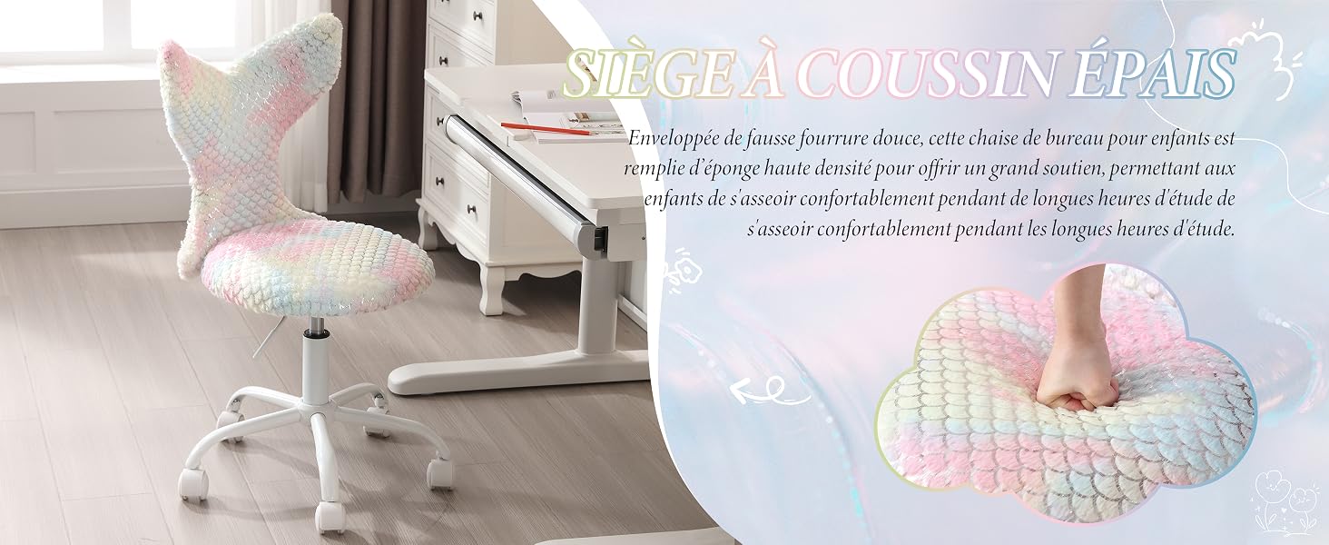 Chaise Pivotante de Bureau avec Dossier en Forme de Cœur